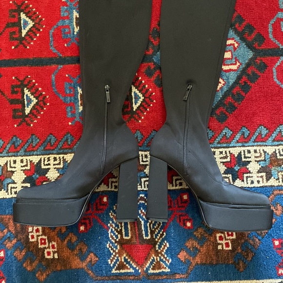 BRAND NEW ZARA THIGH HIGH PLATFORM BOOTS OVER THE KNEE 8 - Picture 2 of 3